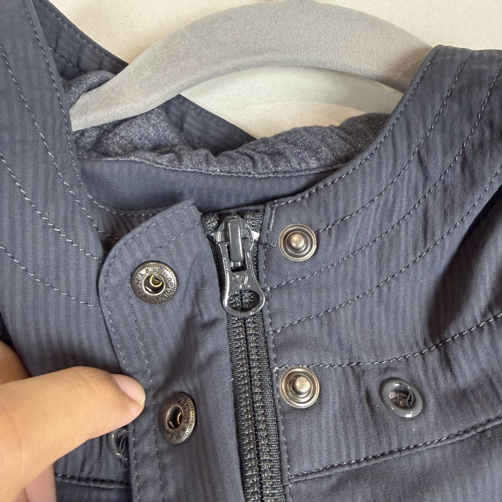 Lululemon Jacket Womens Small Blue Hooded Full Zip Windbreaker Long Ruffle Hem - Picture 12 of 15